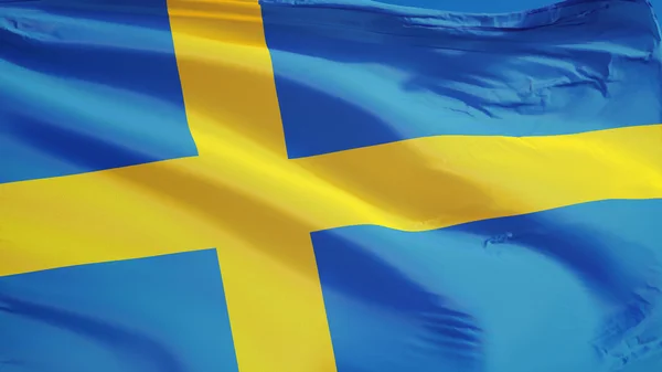 İsveç bayrağı, yol alfa kanalı saydamlık kırpma ile izole — Stok fotoğraf