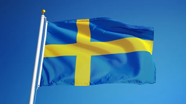 Флаг Швеции, изолированный с обрезкой пути альфа-канал прозрачности — стоковое фото