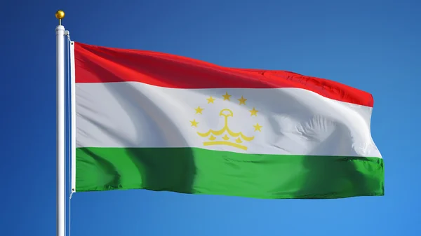 Σημαία του Τατζικιστάν, απομονωμένη με απόκομμα διαδρομή κανάλι άλφα διαφάνεια — Φωτογραφία Αρχείου