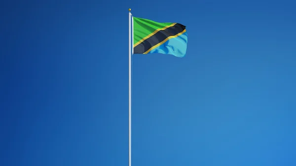 Bandiera Tanzania, isolata con percorso di ritaglio trasparenza canale alfa — Foto Stock