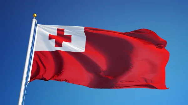 Tonga bayrak, yol alfa kanalı saydamlık kırpma ile izole — Stok fotoğraf