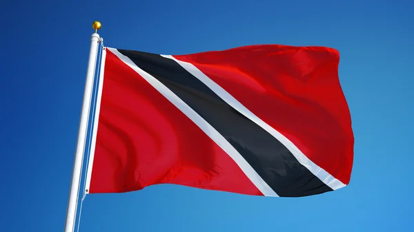 Bandeira de Trinidad e Tobago, isolada com transparência de canal alfa de caminho de recorte — Fotografia de Stock