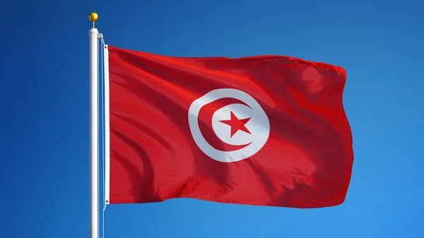 Прапор Тунісу, ізольовані з відсікання шлях альфа-каналом прозорості — стокове фото