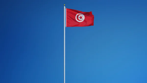 Tunisia flag, isoliert mit clipping path alpha channel transparent — Stockfoto