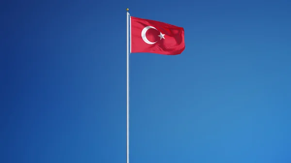 Drapeau Turquie, isolé avec chemin de coupure alpha canal transparence — Photo