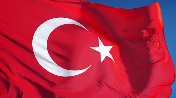 Bandera de Turquía, aislada con transparencia de canal alfa de ruta de recorte — Foto de Stock