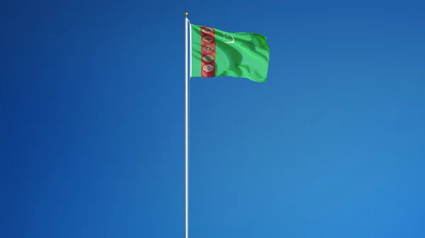 Turkmenistan flagga, isolerad med clipping path alfakanal genomskinlighet — Stockfoto