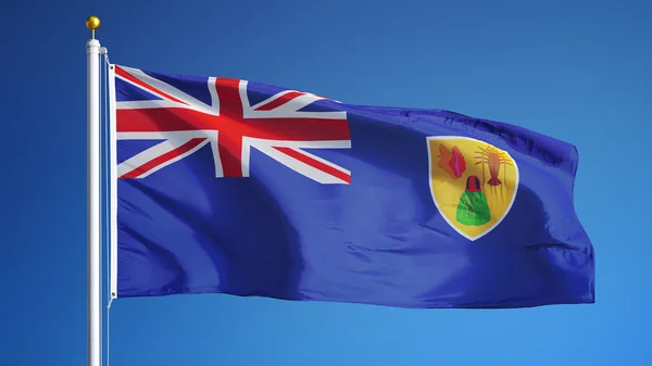 Turks and Caicos Islands vlag, geïsoleerd met knippen pad alfakanaal transparantie — Stockfoto