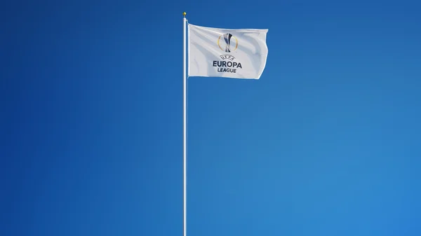 Флаг Лиги Европы УЕФА, изолированный с прозрачностью альфа-канала — стоковое фото