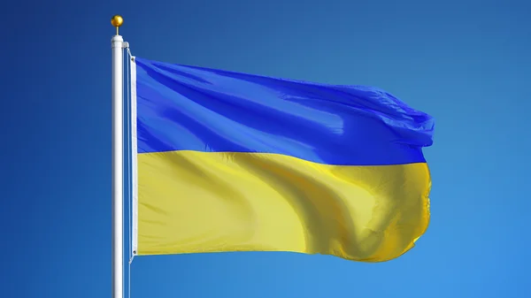 Ukraina flagga, isolerad med clipping path alfakanal genomskinlighet — Stockfoto
