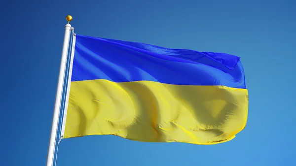 Ukraina flagga, isolerad med clipping path alfakanal genomskinlighet — Stockfoto