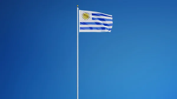 Bandera de Uruguay, aislada con ruta de recorte transparencia canal alfa — Foto de Stock