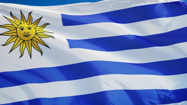 Uruguay flagga, isolerad med clipping path alfakanal genomskinlighet — Stockfoto