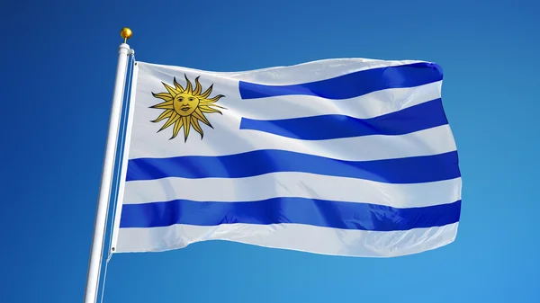 Uruguay flagga, isolerad med clipping path alfakanal genomskinlighet — Stockfoto