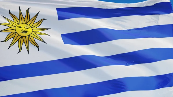 Uruguay bayrağı, yol alfa kanalı saydamlık kırpma ile izole — Stok fotoğraf