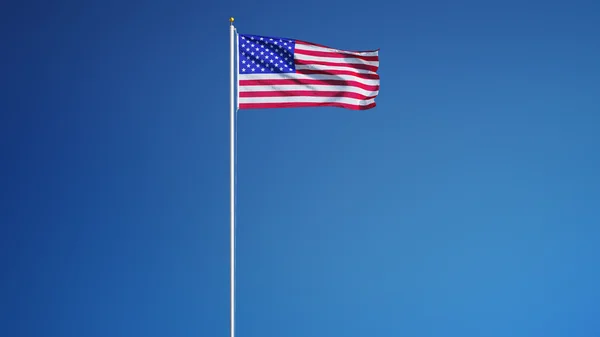 Флаг США, изолированный с обрезкой пути альфа-канал прозрачности — стоковое фото
