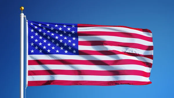 Flaga USA na białym tle z clipping path kanał alfa przezroczystości — Zdjęcie stockowe