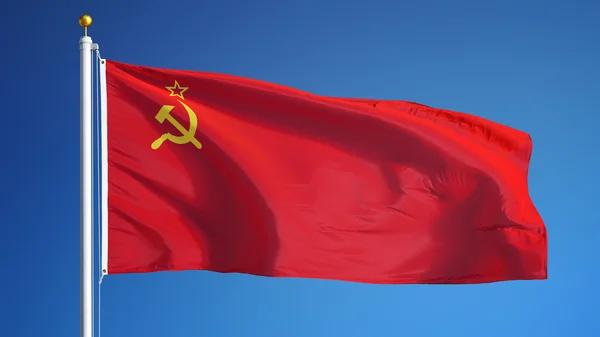 De vlag van de Unie van Socialistische Sowjetrepublieken, geïsoleerd met uitknippad — Stockfoto