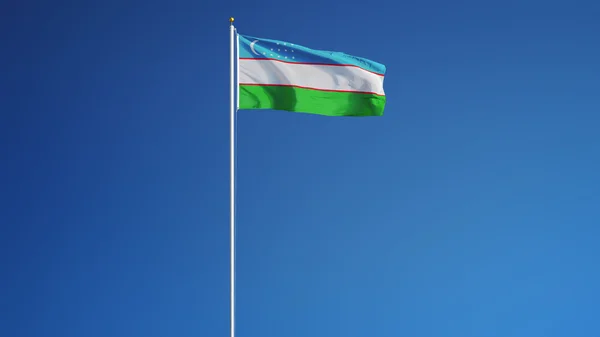 乌兹别克斯坦国旗，孤立与剪切路径 alpha 通道透明度 — 图库照片