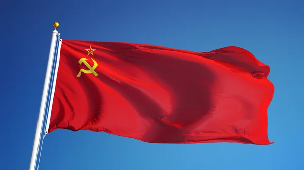 De vlag van de Unie van Socialistische Sowjetrepublieken, geïsoleerd met uitknippad — Stockfoto