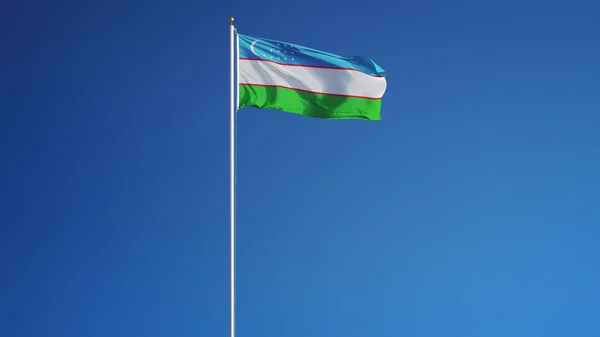 Uzbekistan flag, isolated with clipping path alpha channel transparency — Stock Photo, Image