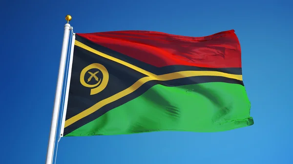 Vanuatu bayrağını, yol alfa kanalı saydamlık kırpma ile izole — Stok fotoğraf