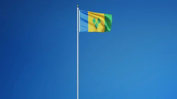 Drapeau Vincent et les Grenadines, isolé avec chemin de coupure alpha canal transparence — Photo