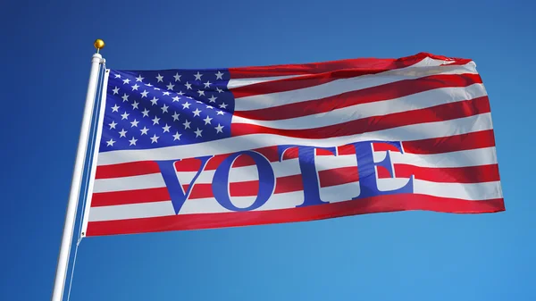 Голосование 2016 Президентские выборы в США флаг, изолированный на альфе — стоковое фото