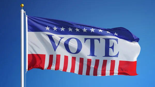 Szavazás 2016 elnöki választások Usa zászló, elszigetelt alfa — Stock Fotó