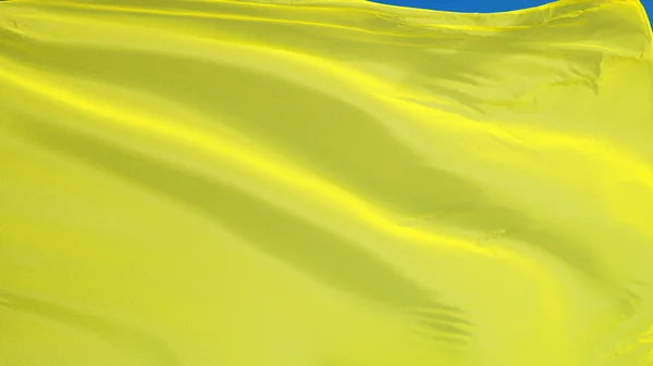 Jasne żółte flagi, na białym tle z clipping path kanał alfa przezroczystości — Zdjęcie stockowe