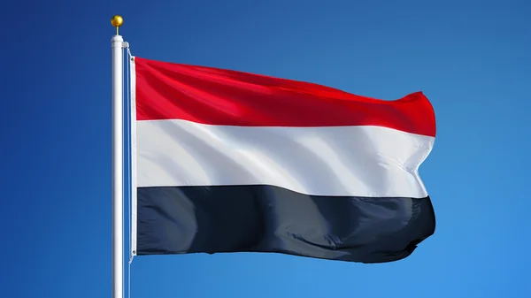 Bandera de Yemen, aislada con transparencia de canal alfa de ruta de recorte — Foto de Stock