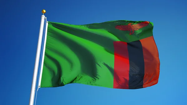 Zambia zászló, elszigetelt és nyírás kerti ösvény alfa-csatornát az átláthatóság — Stock Fotó