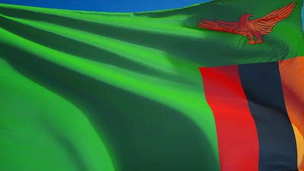 Bandiera Zambia, isolata con percorso di ritaglio trasparenza canale alfa — Foto Stock
