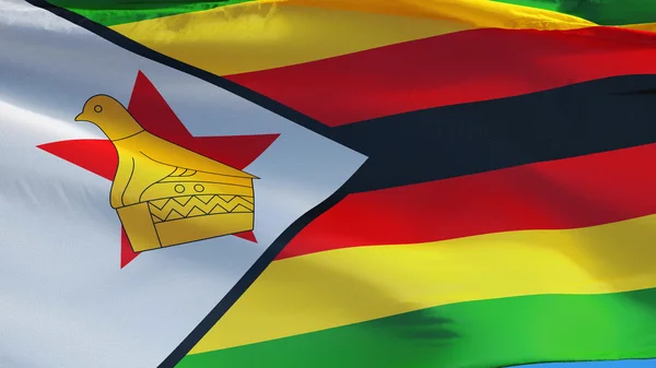 Bandeira do Zimbábue, isolada com transparência de canal alfa de caminho de recorte — Fotografia de Stock