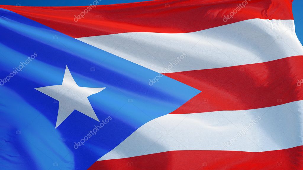 Puerto Rico Flag Isolated With Clipping Path Alpha Channel
