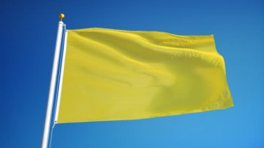 Yavaş çekimde parlak sarı bayrak alfa ile sorunsuz bir şekilde döngüye