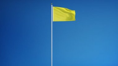 Yavaş çekimde parlak sarı bayrak alfa ile sorunsuz bir şekilde döngüye