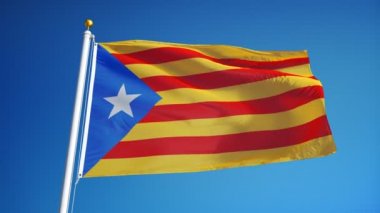 Estelada blava bayrağı yavaş hareket alfa ile döngülü