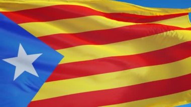Estelada blava bayrağı yavaş hareket alfa ile döngülü