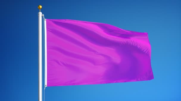 Leuchtend rosa Flagge in Zeitlupe, nahtlos mit Alpha verbunden — Stockvideo