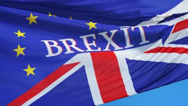 große britische Brexit-Flagge in Zeitlupe mit Alpha