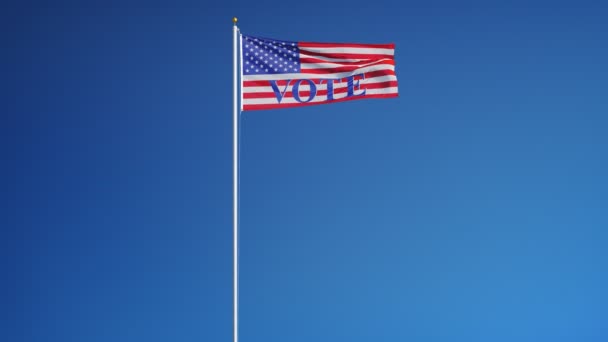 Stemming 2016 presidentiële verkiezingen Usa vlag in slowmotion lus met alpha — Stockvideo