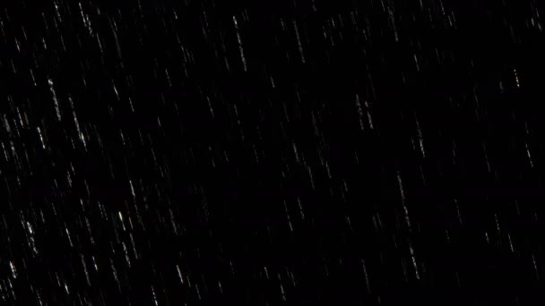 Fallande lugn regndroppar film animation i slow motion med start- och slutdatum — Stockvideo