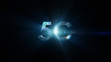 Koyu arkaplanda 5G parlak harfler