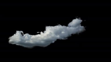 Siyah ekranda hareket eden bulutların güzel zamanlaması, gerçek çekim, alfa kanalında izole siyah ve beyaz mat ile önceden çoğaltılmış, dijital kompozisyon, sinema, hareket tasarımı için mükemmel.