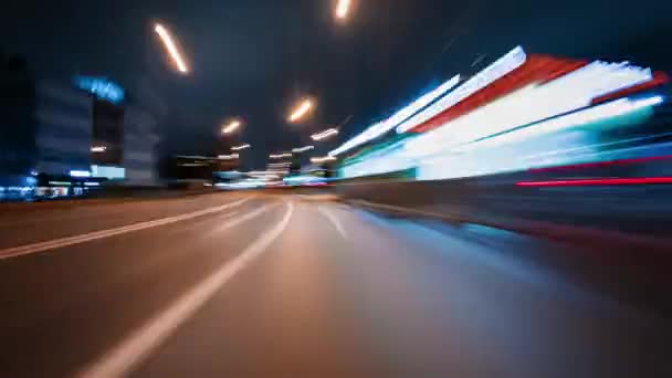 Gerakan Indah Tijilse Kecepatan Tinggi Drive Pada Malam Hari Tampilan — Stok Video
