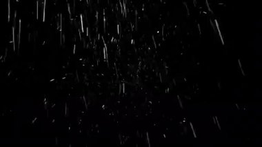 Şiddetli kar, kara zemine yağar, pürüzsüz bir şekilde döngüye girer. Büyük kar taneleri farklı yönlerdeki güçlü rüzgarla savrulur..