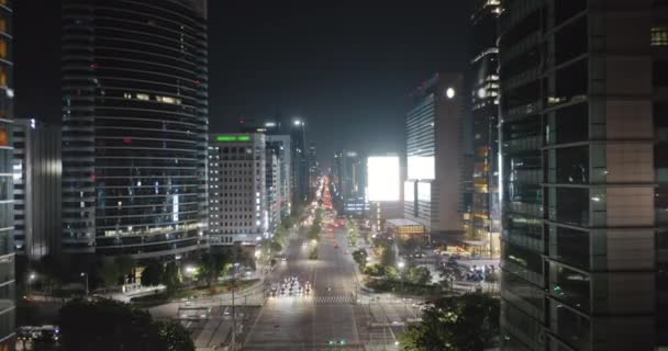 首尔夜景的空中景观 — 图库视频影像