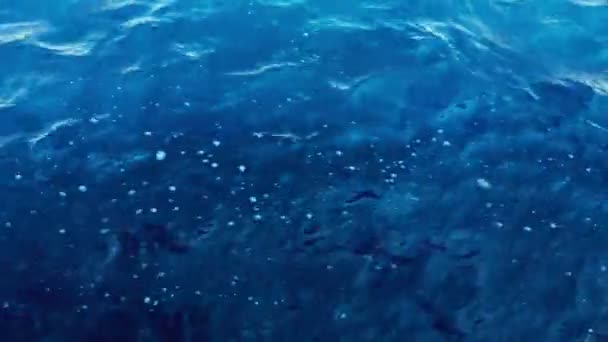 Blue sea water passing view from boat — Stock Video