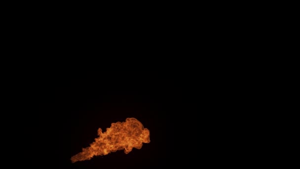 Gas fire emitter from left to right in slow motion — Stock Video